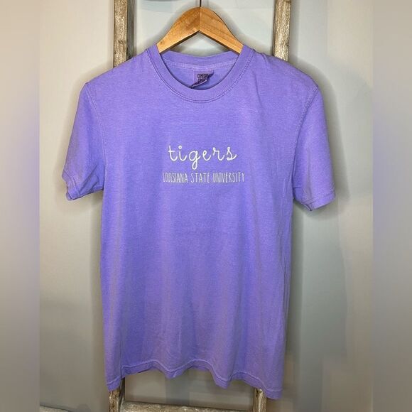 LSU Tigers Embroidered Comfort Colors Tee - Picture 1 of 2